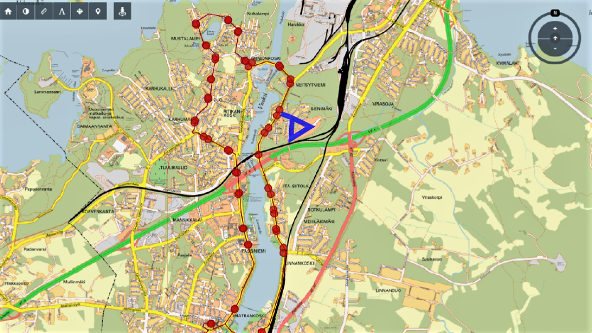 Karttakuva Imatran kaupungista.