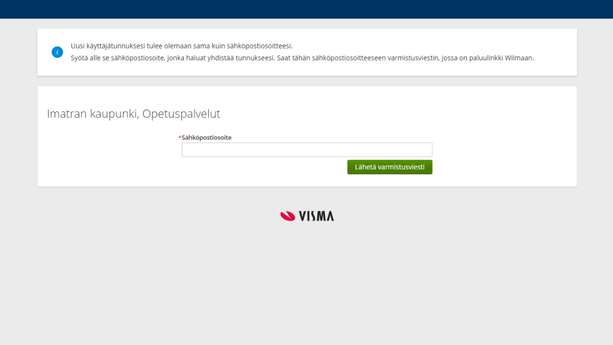 Wilman kirjautumisikkuna.