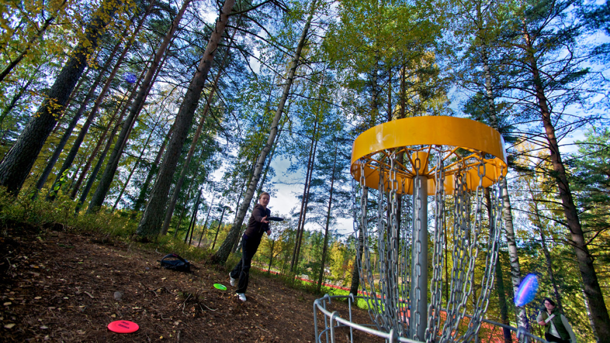 Frisbeegolfkori.