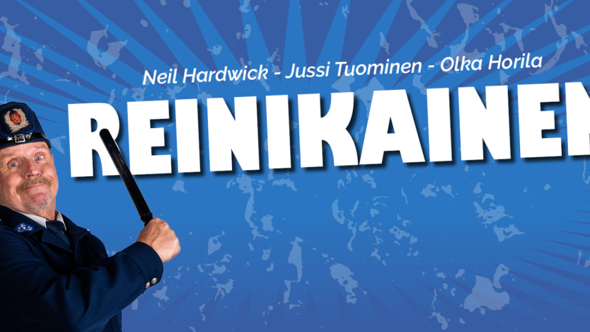 Reinikaisen kuva ja teksti Reinikainen sinisellä pohjalla.