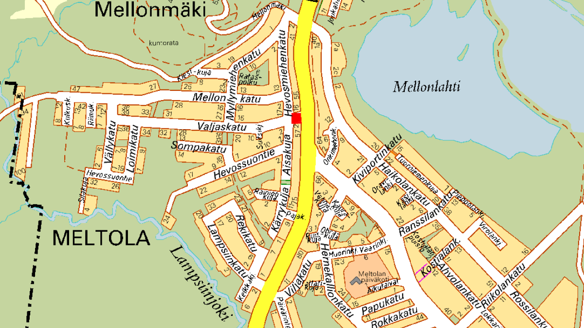 Karttakuva Imatralta.