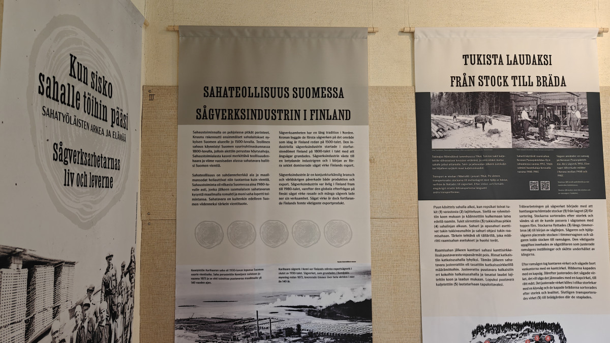 Kun sisko sahalle töihin pääsi -näyttely esillä Teollisuustyöväen asuntomuseossa.