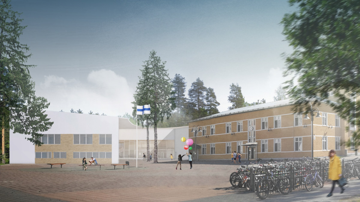 Kosken koulukeskuksen uudisrakennusta tehdään jo. Urakan voitti Evälahti.