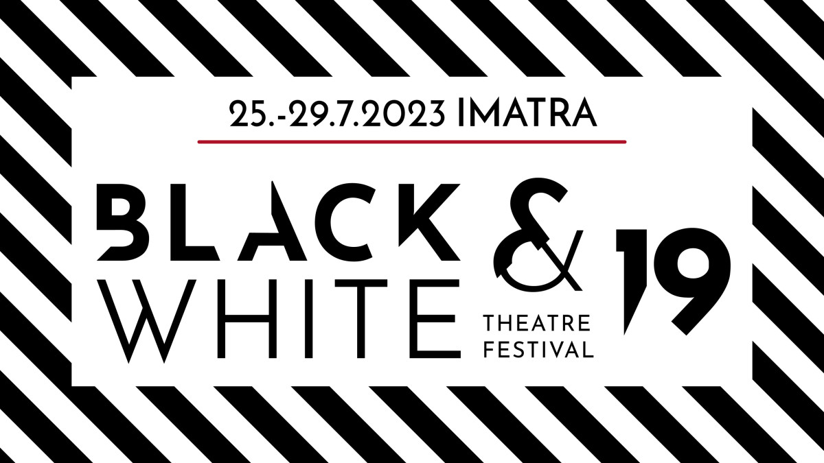 Mustan ja Valkoisen teatterifestivaalin tunnus 2023.