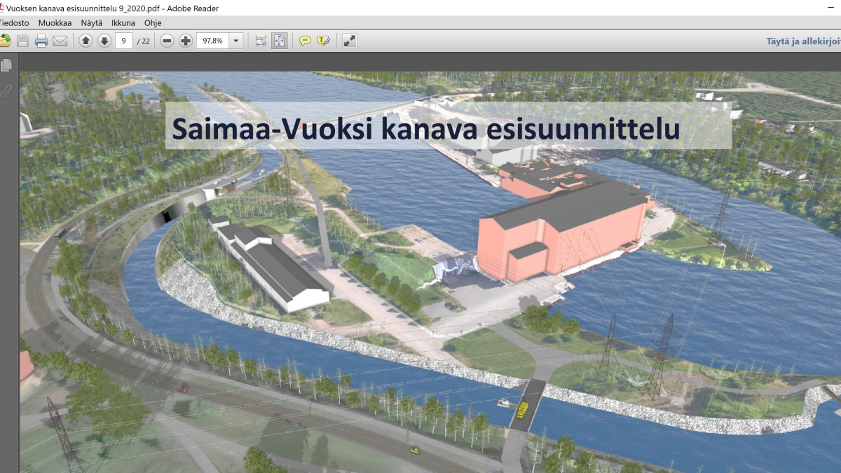 Havainnekuva kanavassa esisuunnitelmassa