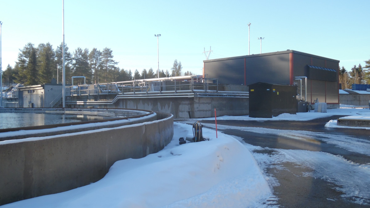 Meltolan jätevedenpuhdistamo talvella