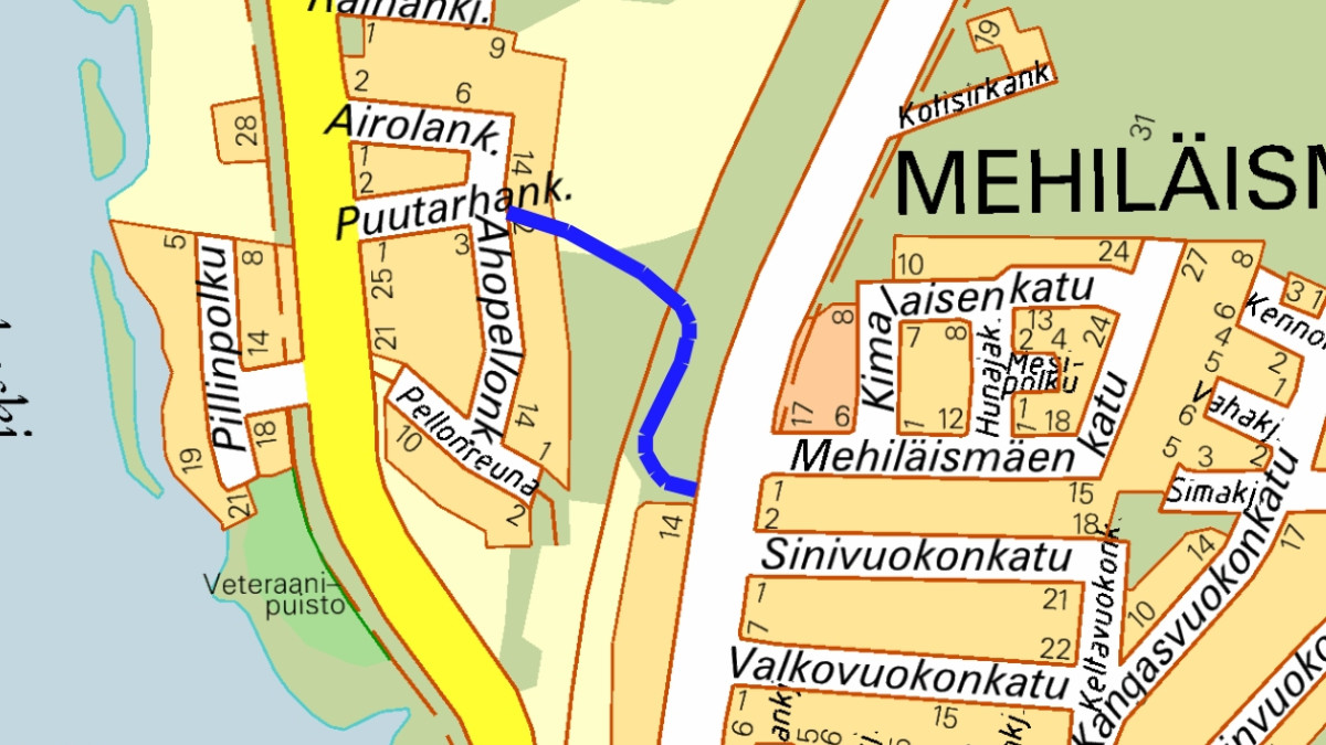Karttakuva uudesta tielinjauksesta