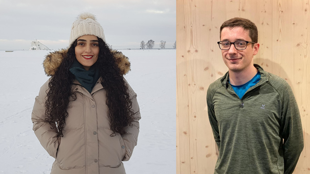 Elaleh talvimaisemassa ja Kipnis sisätiloissa.