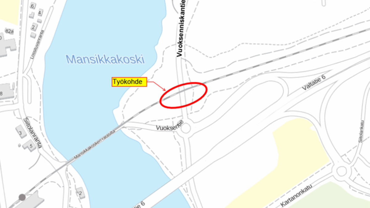 Kartta työmaasta.