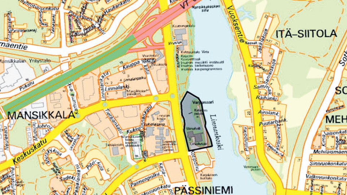 Pässiniemen asemakaavan muutosalue.