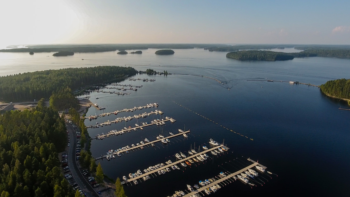 Lammassaaren satama Imatran Ukonniemessä, ilmakuva