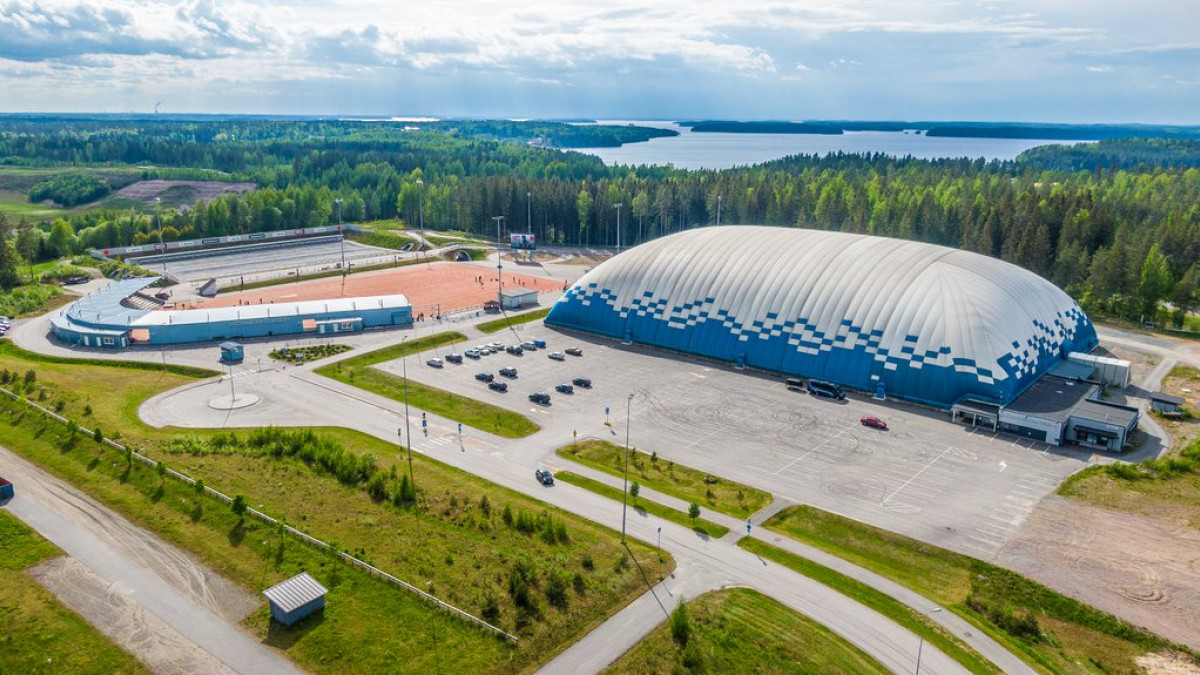 ilmakuva Ukonniemi Areenasta Imatralta