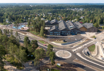 Ilmakuva Imatran Mansikkalan koulukeskuksesta.