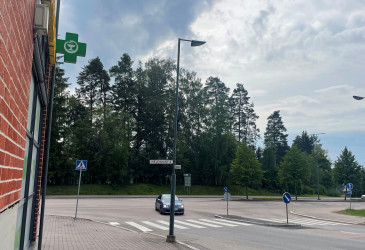 Kuva Imatrankoskelta apteekin kulmalta.