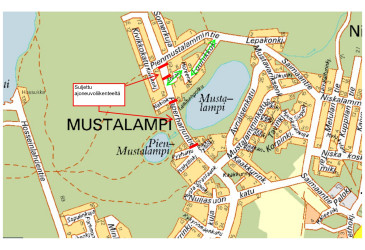 Paperharjuntien poikkeavat liikennejärjestelyt kartalla.
