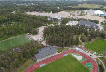Ukonniemen urheilualue ilamsta käsin kuvattuna.