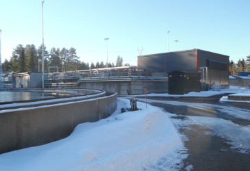 Meltolan jätevedenpuhdistamo talvella