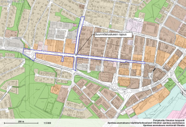 Koulukatu-Lappeentie-suunnittelualue kartalla