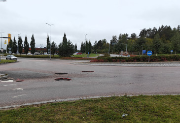 Korvenkannantien liikenneympyrä Imatralla.