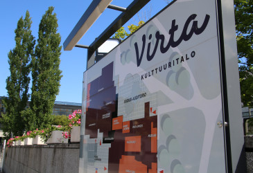 Lähikuva Kulttuuritalo Virran opastekartasta.