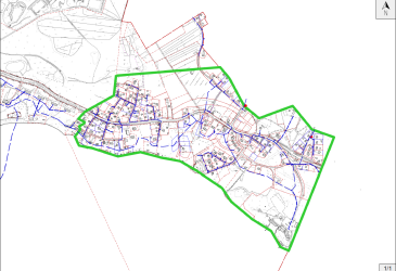 Kartta vesikatkon alueesta 16.10.2024