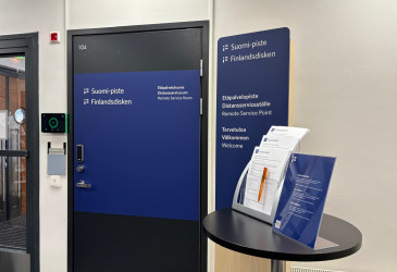 Etäpalvelupiste uudella kaupungintalolla.
