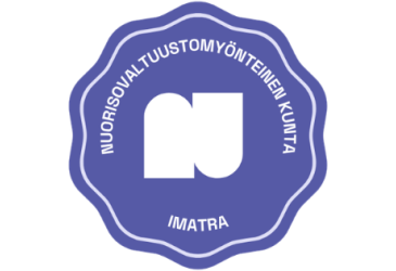 Sininen Nuorisovaltuustomyönteinen kunta -sertifikaatti.