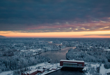 Vuoksi-virta, ilat, talvinen maisema
