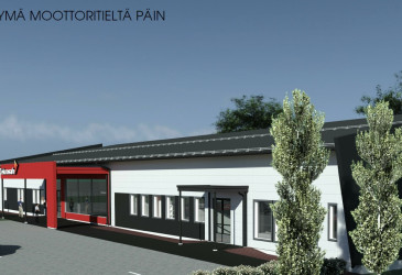 Yrityspuiston ensimmäisen kiinteistön havainnekuva.