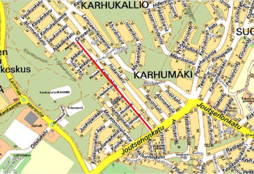 Kolmioiden poistamisalue Karhunkadulla