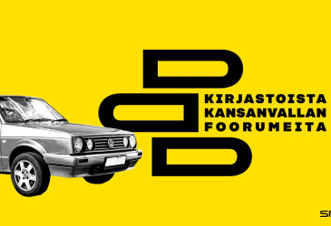 Kirjastoista kansanvallan foorumeita -hankkeen logo.