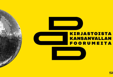 Kirjastoista kansanvallan foorumeita -hankkeen logo.
