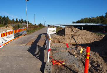 Ensi viikolla kevyen liikenteen on syytä varautua pysäytyksiin kuvan paikassa.