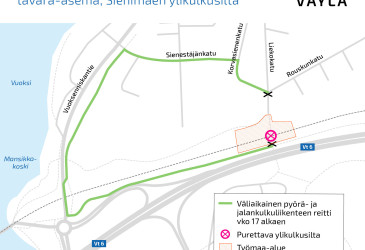 Kiertotie Sienimäen ylikulkusillan purun johdosta