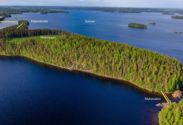 Ilmakuva Malonsaaresta ja siltojen paikat.