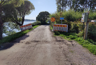 Pyörätie, jossa on kulku kielletty.