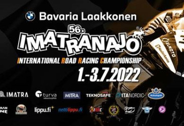 Imatranajo 2022 -tapahtuman kuva, logo ja moottoripyörä.