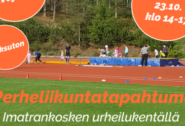 Perheliikuntatapahtuma Imatrankosken urheilukentällä 23.10.2021 kello 14.