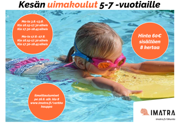 Elokuun uimakoulujen ilmoittautuminen alkaa.