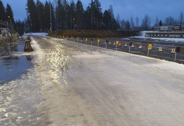Hiihtokausi on ohi ensilumenladulla.