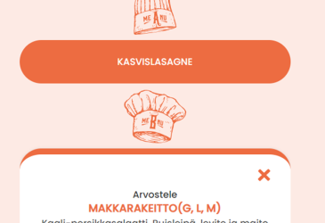 Kuvakaappaus iMenu-sovelluksesta.