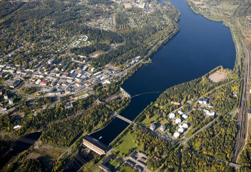 Imatra kuvattuna lentokonesta