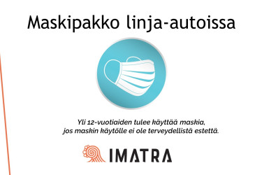 Kasvomaski ja teksti maskien pakollisuudesta