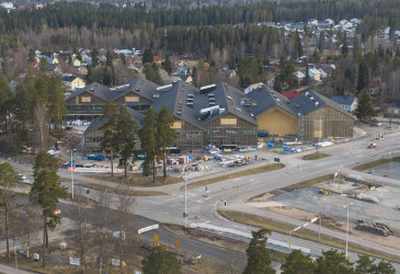 Kiertoliittymätyön aluetta huhtikuussa 2020.