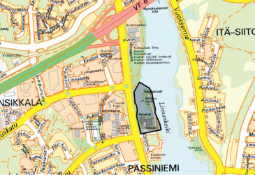 Pässiniemen asemakaavan muutosalue.