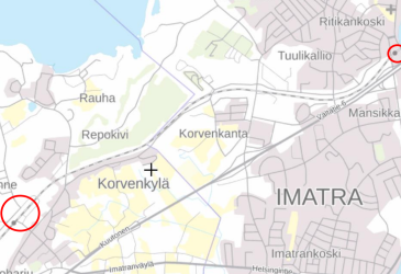 Karttakuva ratatöistä.