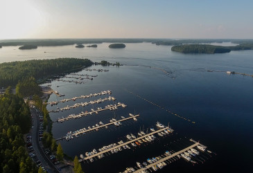 Lammassaaren satama Imatran Ukonniemessä, ilmakuva