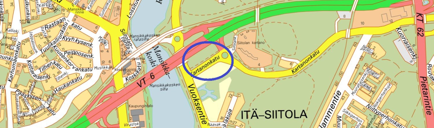 Asemakaavan muutoksen 1129 sijaintikartta