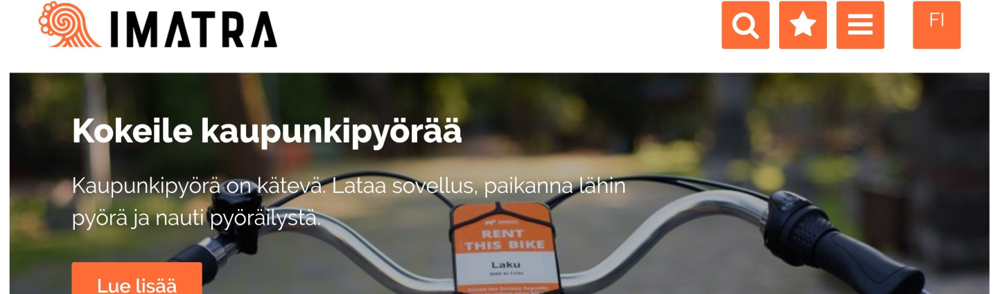 Imatran kaupungin verkkosivun etusivu