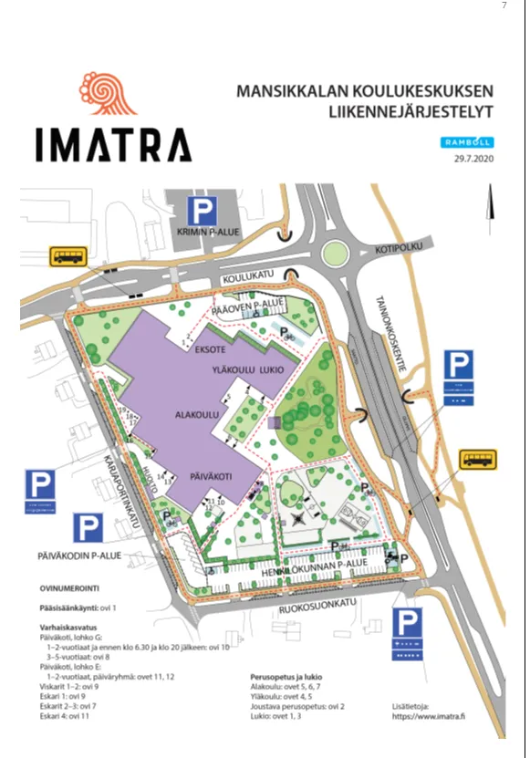 Mansikkalan koulukeskus kartta